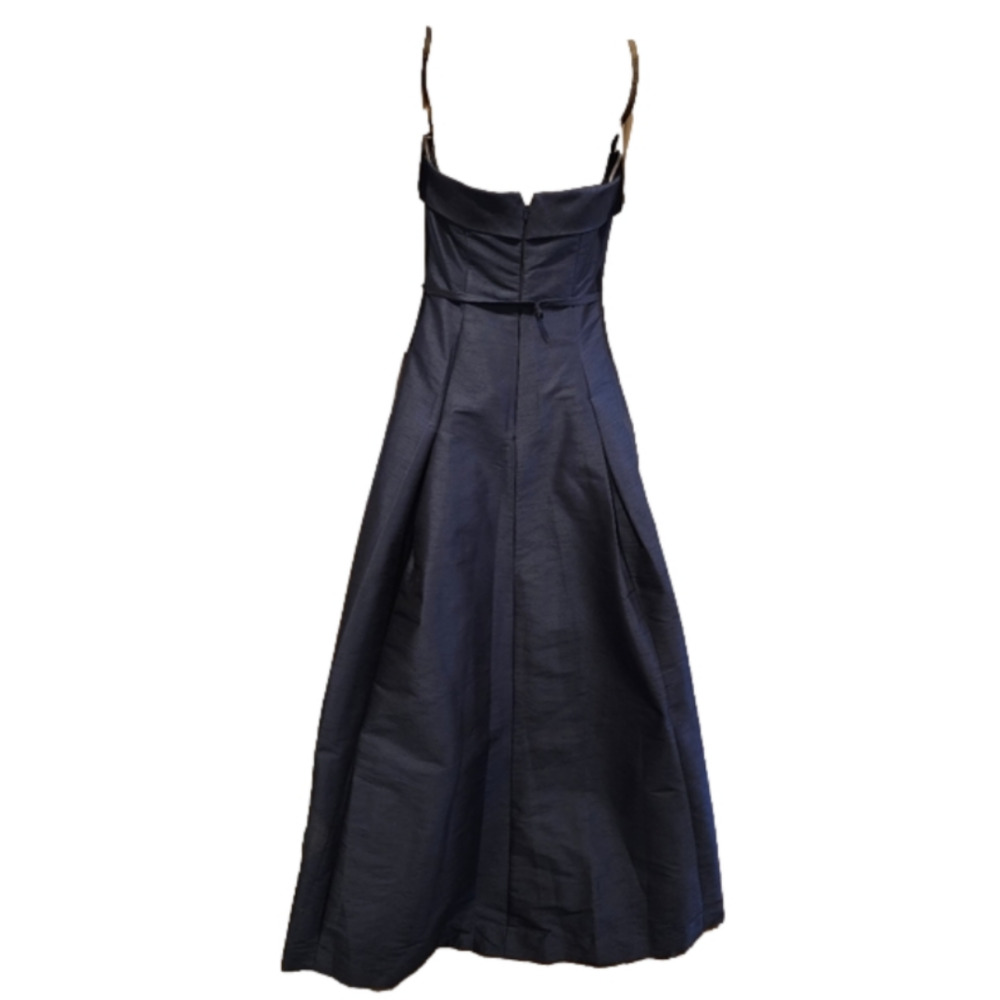 Gather & Gown Navy Blue Pleated Evening Gown Size 12 - Picture 4 of 9